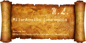 Milenkovits Laurencia névjegykártya